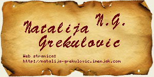Natalija Grekulović vizit kartica